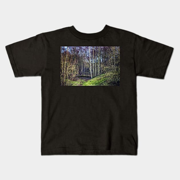 Woodland Spaces Kids T-Shirt by InspiraImage